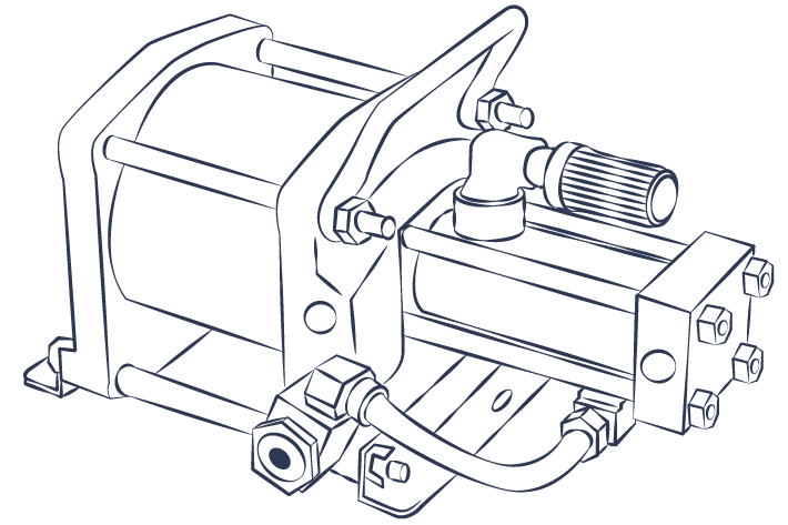 Air driven gas booster